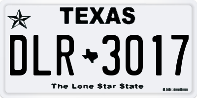 TX license plate DLR3017
