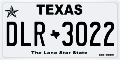 TX license plate DLR3022