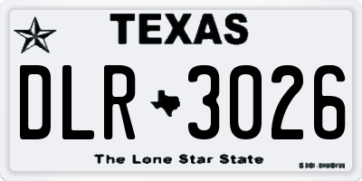 TX license plate DLR3026