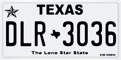 TX license plate DLR3036