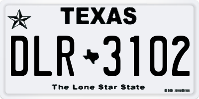 TX license plate DLR3102