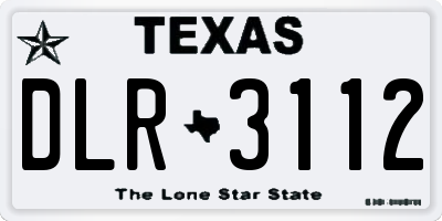 TX license plate DLR3112
