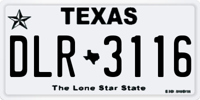 TX license plate DLR3116