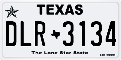 TX license plate DLR3134