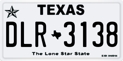 TX license plate DLR3138