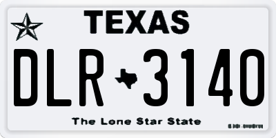 TX license plate DLR3140