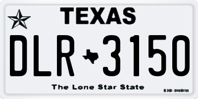 TX license plate DLR3150