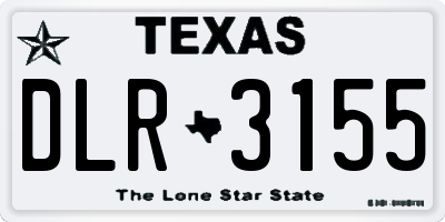 TX license plate DLR3155