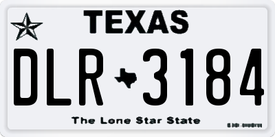 TX license plate DLR3184