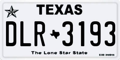 TX license plate DLR3193