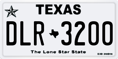TX license plate DLR3200