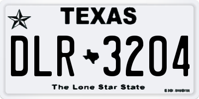 TX license plate DLR3204
