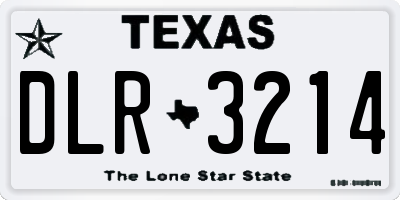 TX license plate DLR3214