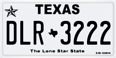 TX license plate DLR3222