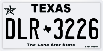 TX license plate DLR3226