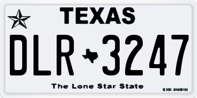 TX license plate DLR3247
