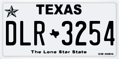 TX license plate DLR3254