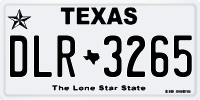 TX license plate DLR3265