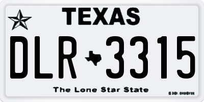 TX license plate DLR3315