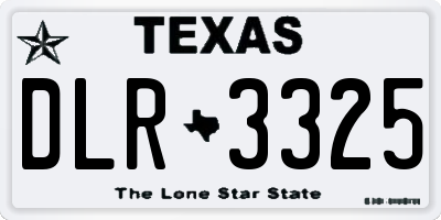 TX license plate DLR3325