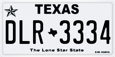 TX license plate DLR3334