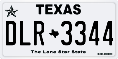 TX license plate DLR3344