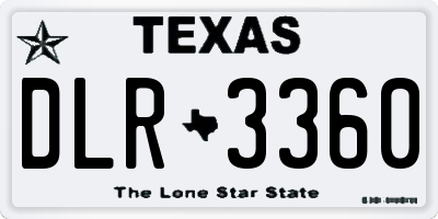 TX license plate DLR3360