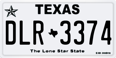TX license plate DLR3374