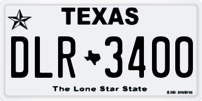 TX license plate DLR3400