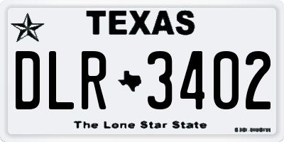 TX license plate DLR3402
