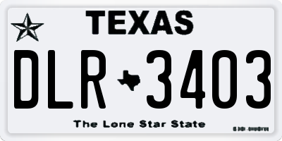 TX license plate DLR3403