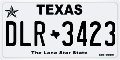TX license plate DLR3423