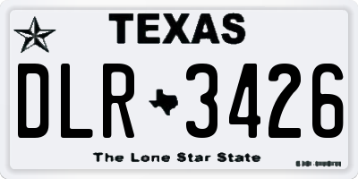 TX license plate DLR3426
