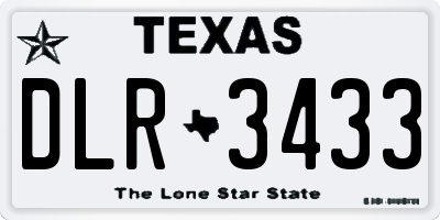 TX license plate DLR3433