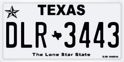 TX license plate DLR3443