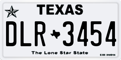 TX license plate DLR3454