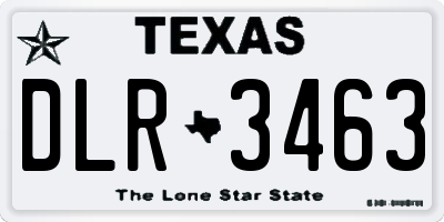 TX license plate DLR3463