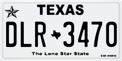 TX license plate DLR3470