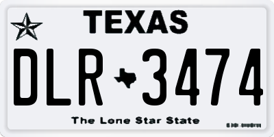 TX license plate DLR3474