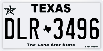 TX license plate DLR3496
