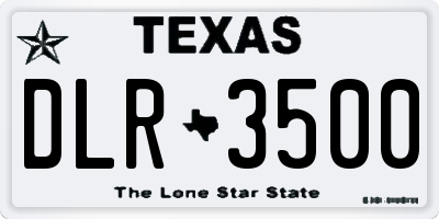TX license plate DLR3500