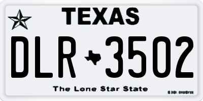 TX license plate DLR3502