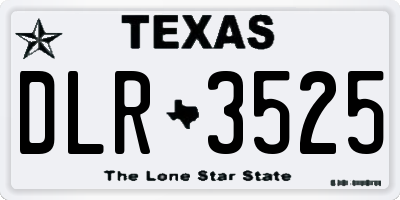 TX license plate DLR3525