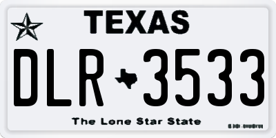 TX license plate DLR3533