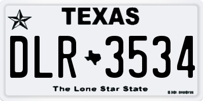 TX license plate DLR3534