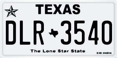 TX license plate DLR3540