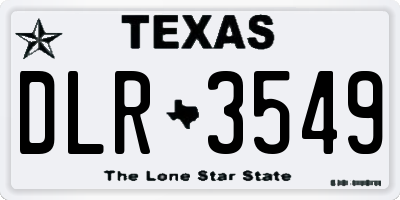 TX license plate DLR3549