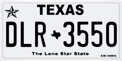 TX license plate DLR3550