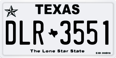 TX license plate DLR3551