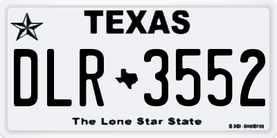TX license plate DLR3552